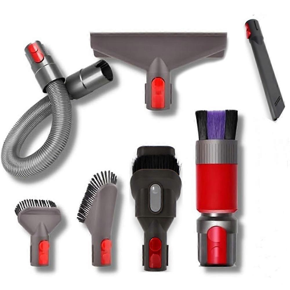 For Dyson V15 V12 V11 V10 V8 V7 7Pcs Set Mattress Suction Head Soft Hard Brush Hose Vacuum Cleaner A