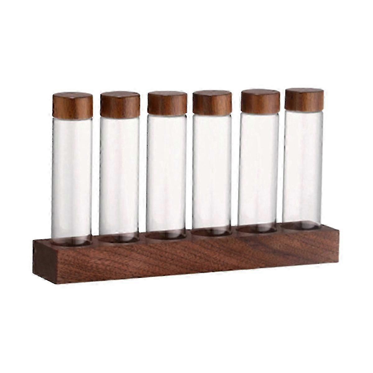 Single Glass Test Tube Display Stand for Coffee Bean Storage and Dispensing
