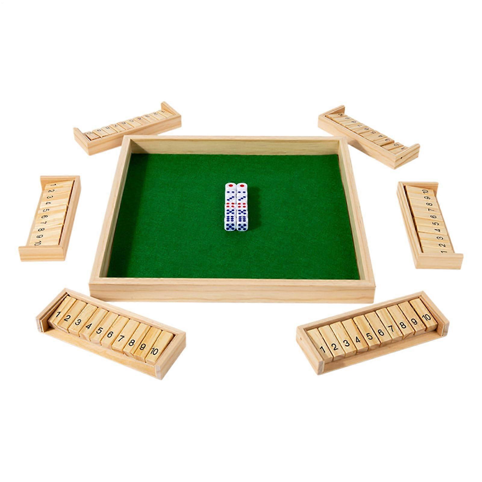 Close The Box Wooden Dice Board Game, Interactive Competition Game for Family Evenings, Travel, Celebrations Log Color