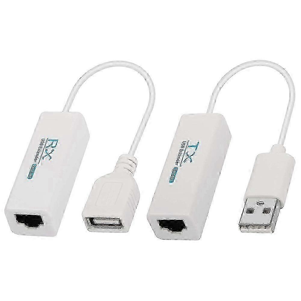 2PCS USB-Extender zu RJ45-Anschluss, USB 2.0 zu RJ45 Ethernet LAN-Extender-Verlängerungsadapterkabel bis zu 200 Meter