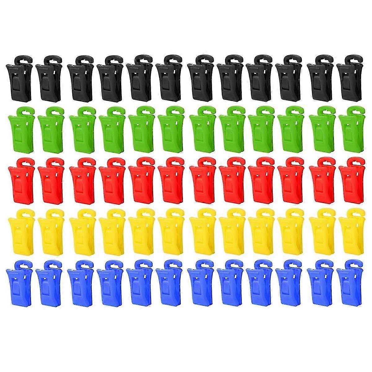60 Sockenclips für Waschmaschine und Trockner, Sockenclips mit Haken, Sockenhalter Waschmaschine, Dir Multicolor