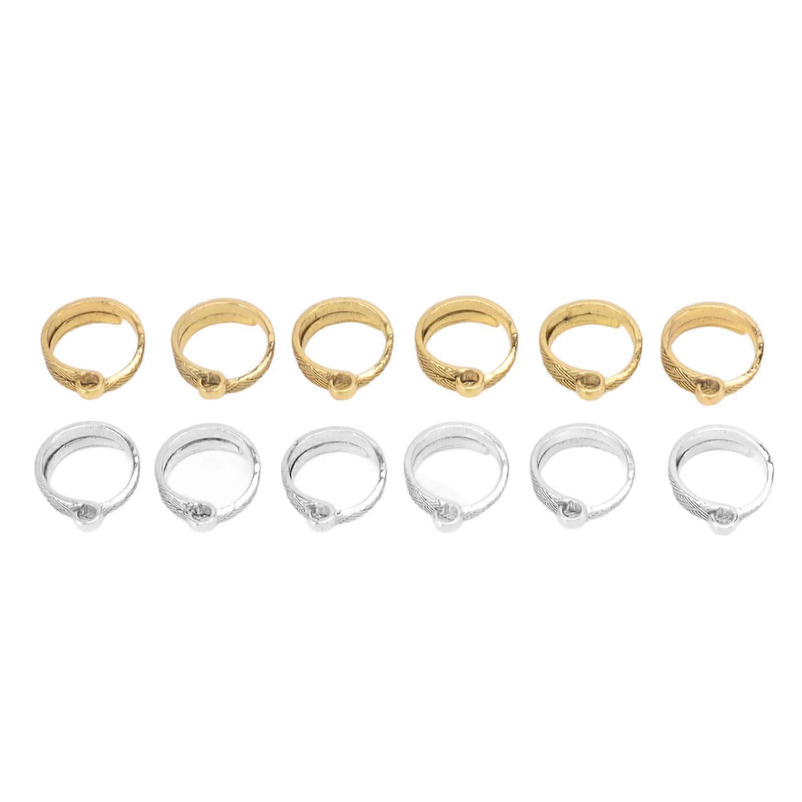 2025 Latest Model  12Pcs Knitting Crochet Loop Ring Alloy Adjustable Yarn