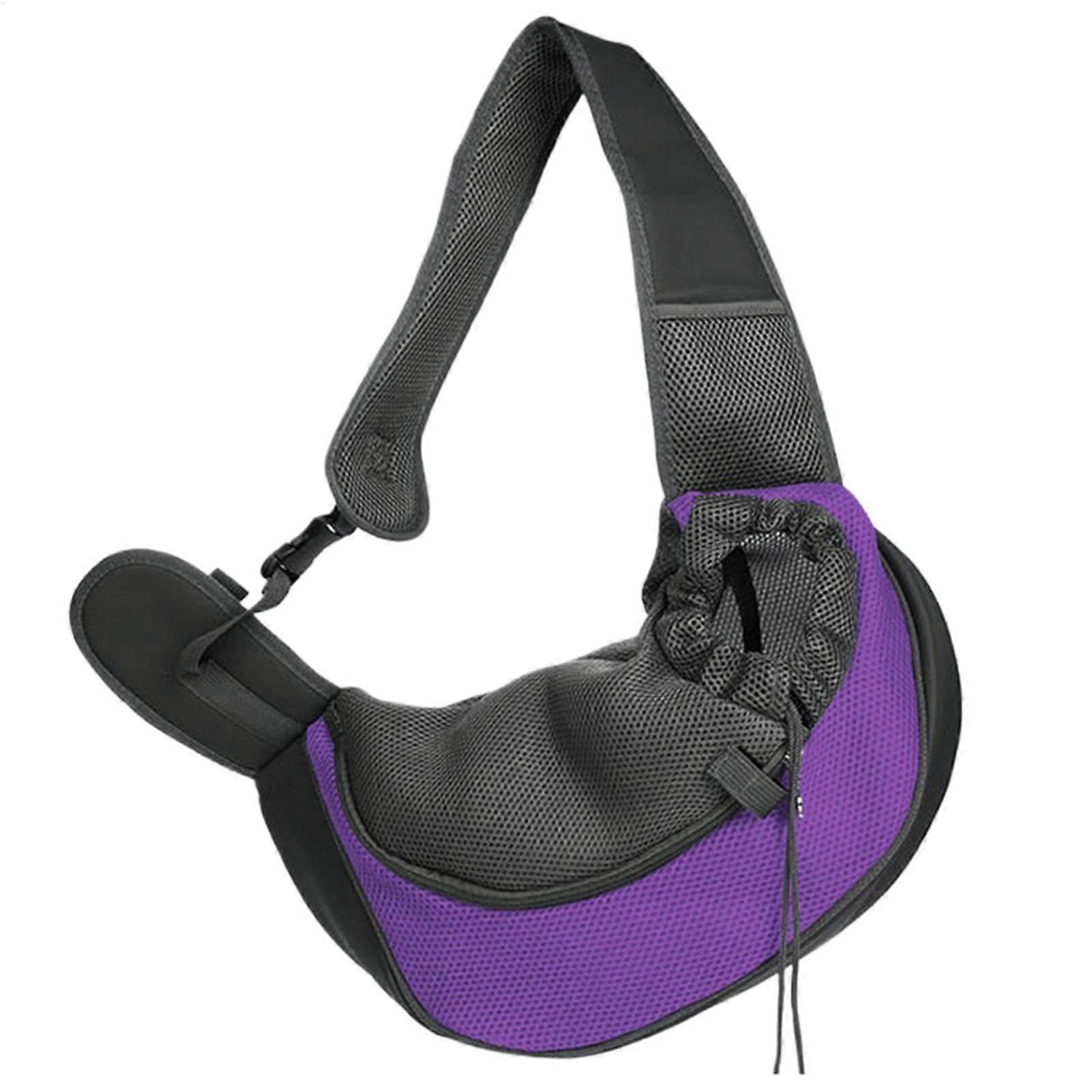 Shoulder carrier for dogs Breathable with adjustable strap, travelsafe pet carrier in Purple L 40 x W 30 x H 20 cm
