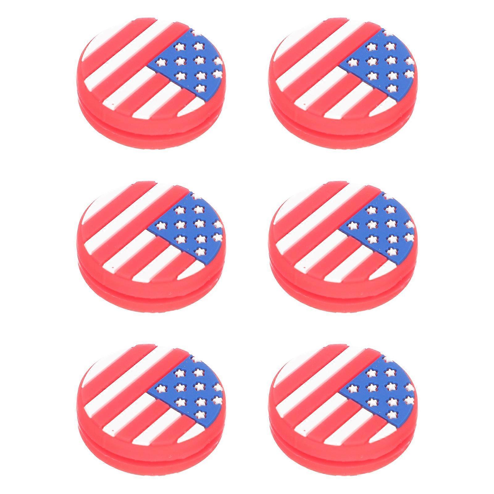 6pcs National Flag Silicone Tennis Vibration Dampeners – Shock Absorbing for Racket Control & Elbow Protection – Easy Install