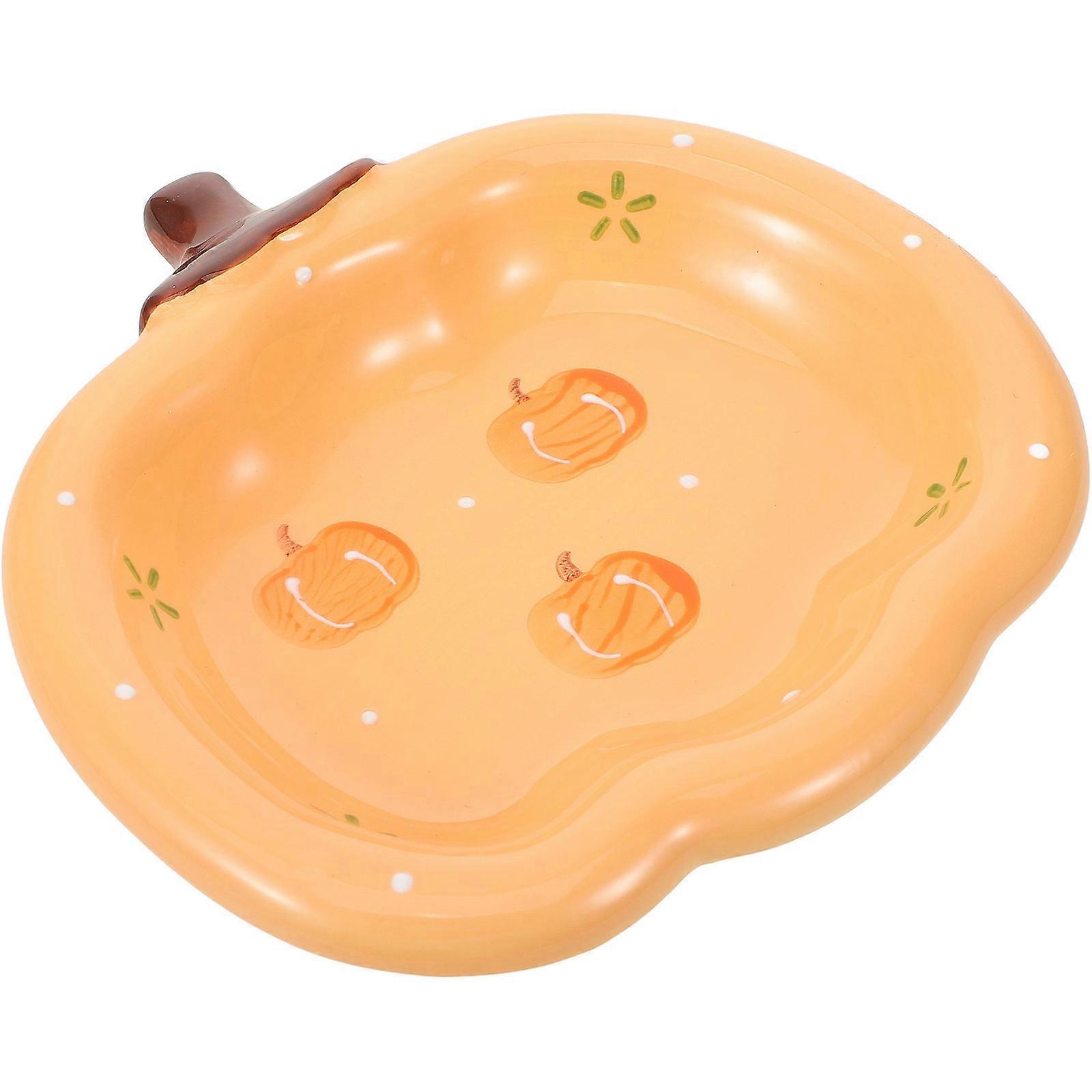 Tray For Serving Pumpkin Shaped Plate For Kitchen Use Ceramic 17.50X17.00X3.00CM 1Pcs
