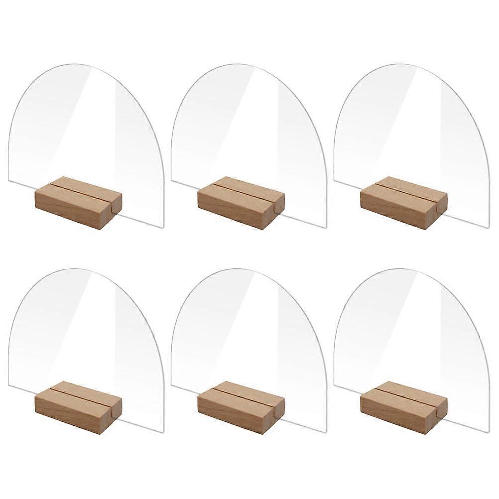 Wedding Directional Signs Display Table Numbers Semi-Circular Shape Wood Material 6 Sets