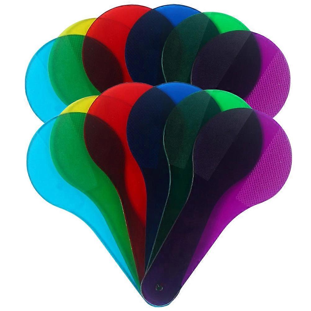 12pcs Translucent Color Mixing Paddles for School Educational Primary Color Learning Tool, Safe ABS Material Optics Physics Board for Preschool