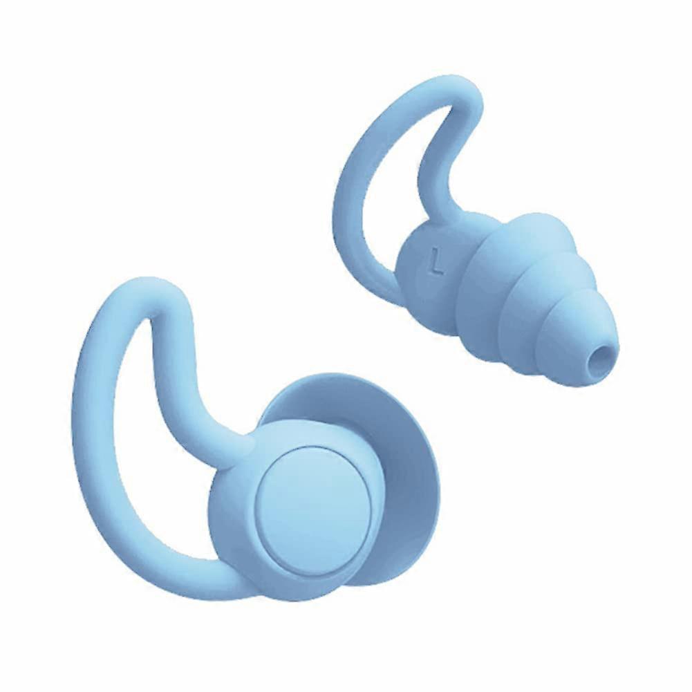 1 Pair of Ear Plugs for Sleeping, Reusable Soft Silicone Ear Plugs, Noise Reduction by 30 dB for Work, Study, Cafe and Travel Blue