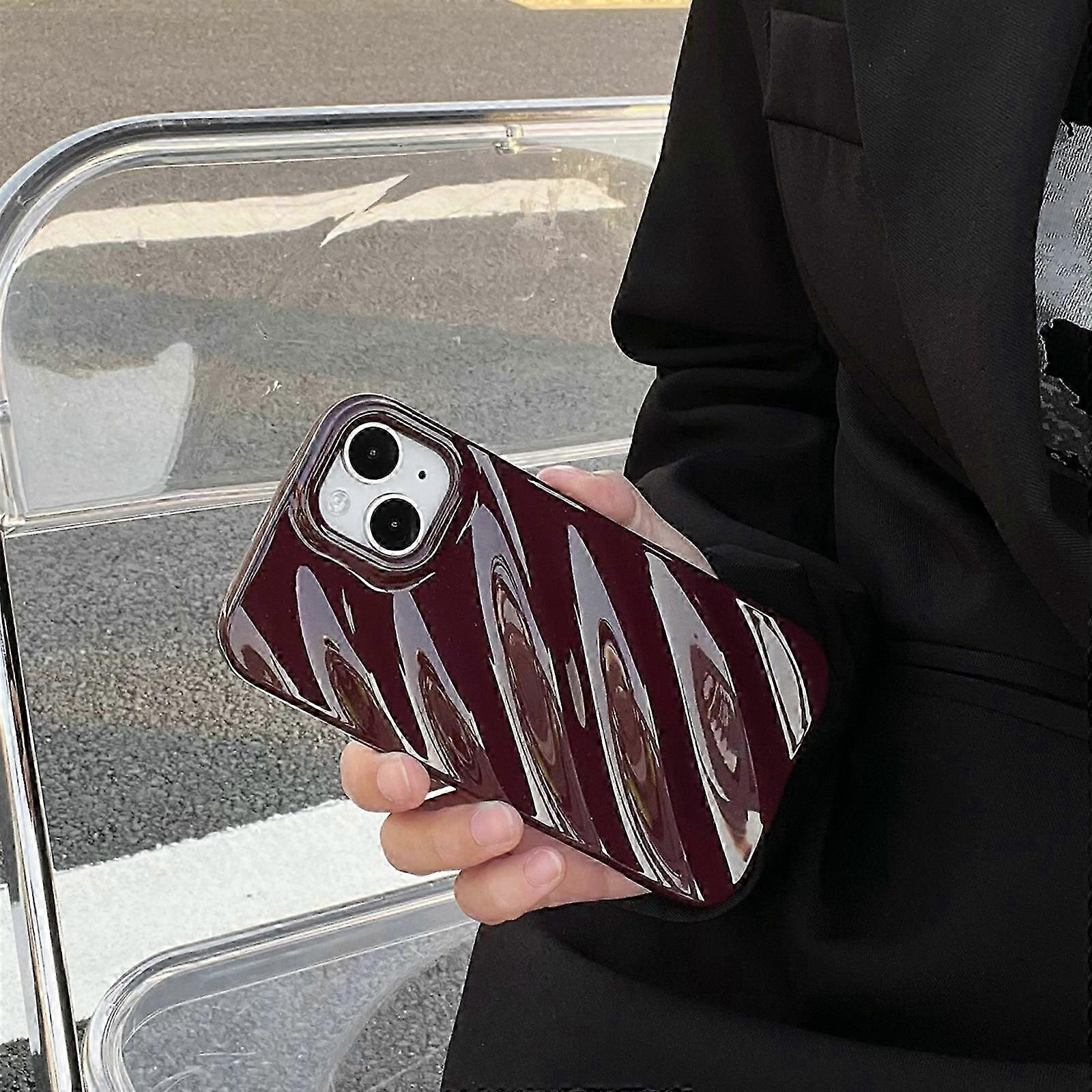 Cute Water Ripple Pattern Wave Shape Camera Lens Protection Soft Compatible with iPhone 15 Pro Max/15 Ultra Case