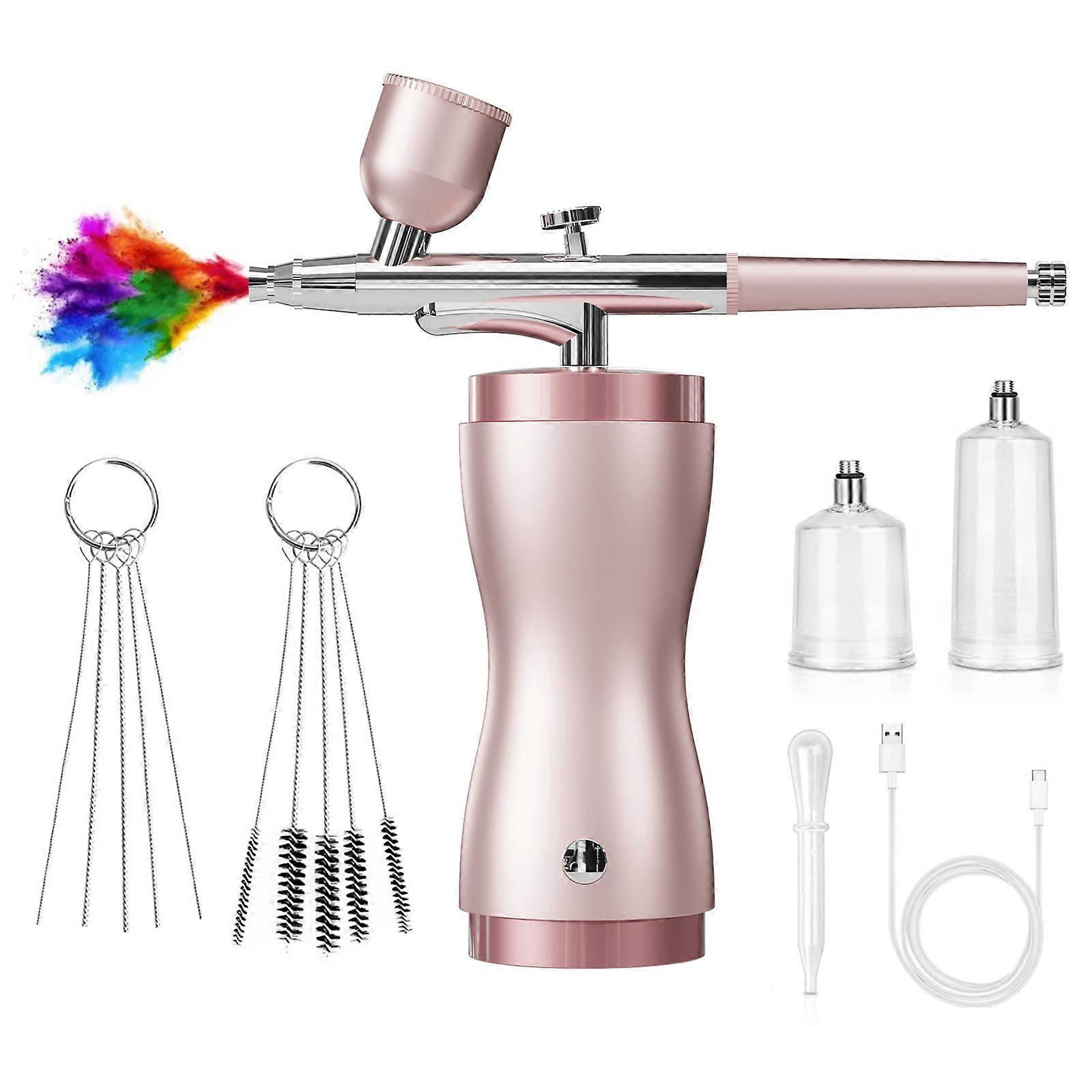 Electric Airbrushing Kit Ergonomic Design For Precise Sprayer On Multiple Surfaces Including Models And Handmade Crafts pink color