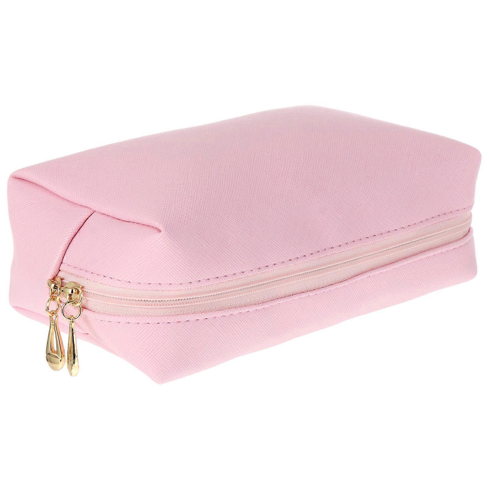 1Pc Square Women Makeup Pouch Cross pattern Makeup Bag Large Capacity Hand Bag