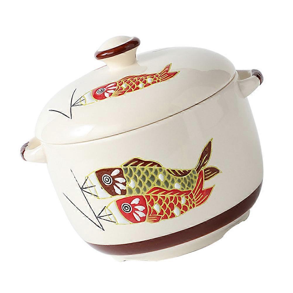 Japanese Ceramic Soup Bowl with Lid   Heat Resistant Stewing Pot for Home Use, Ideal for Soups and Stews