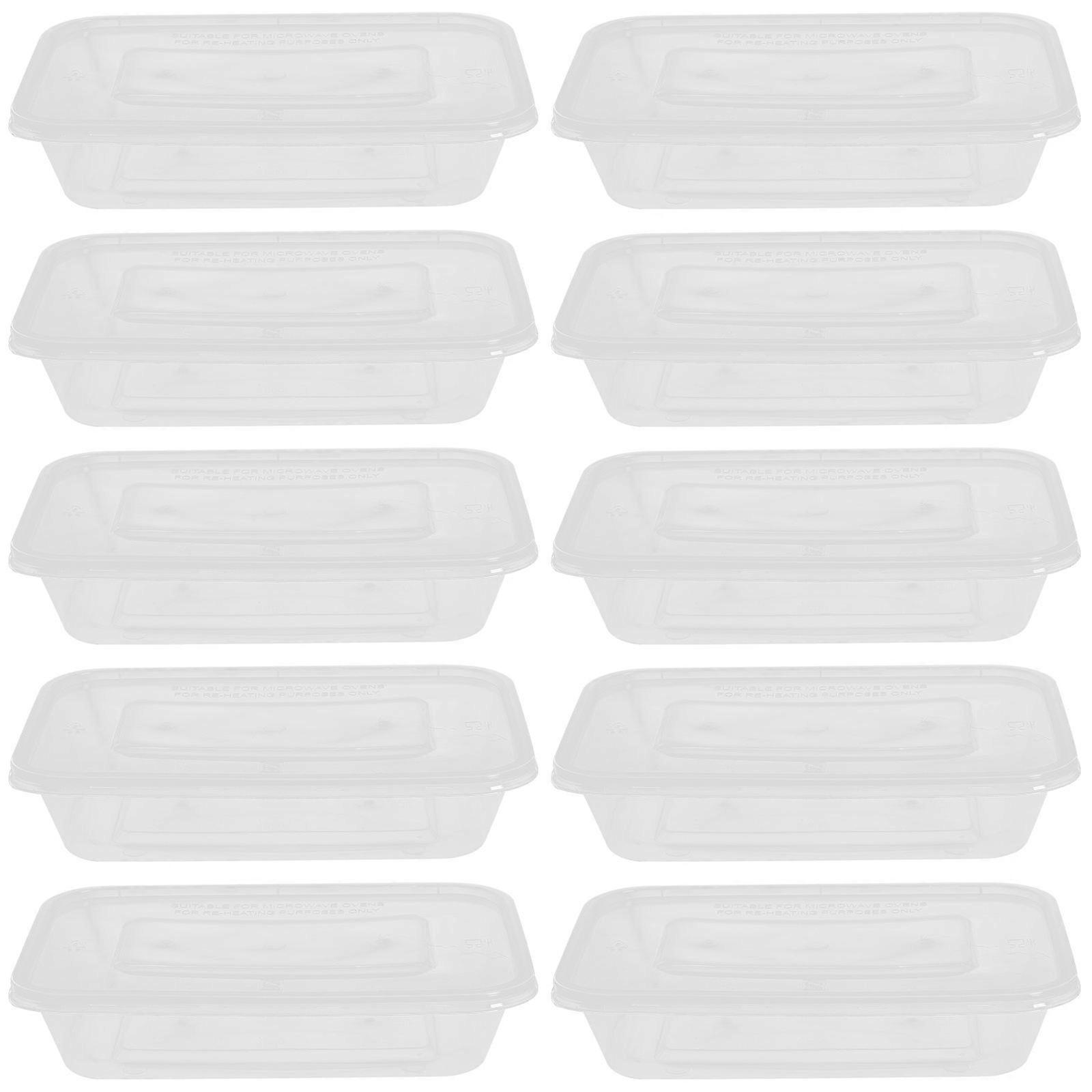 Meal Prep Containers Clear Plastic Food Containers with Lids Microwave Safe for Home Use 17.7X12X4.5cm Reusable 25Pcs