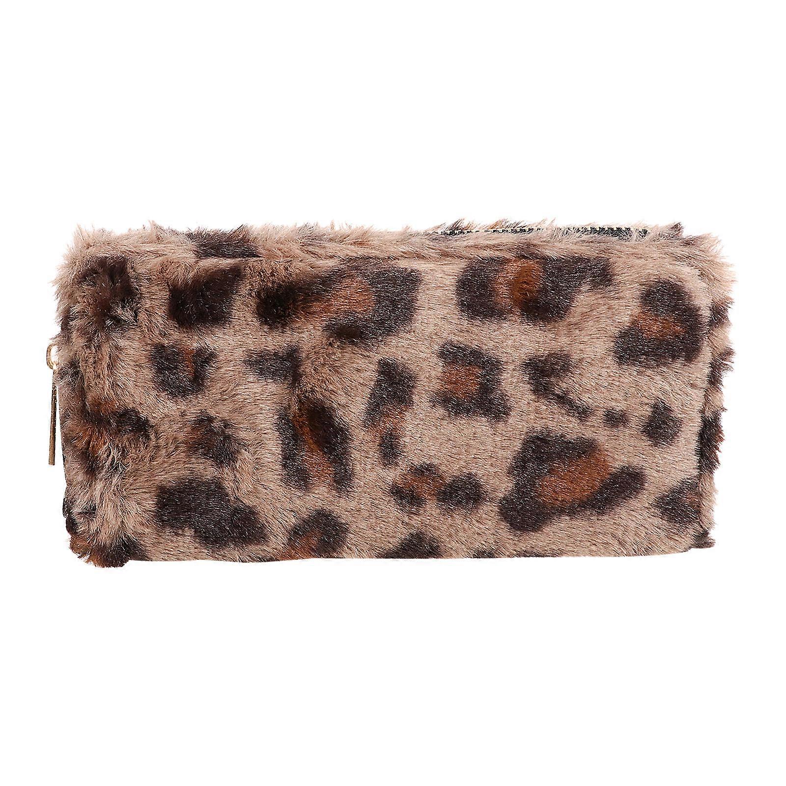 Small Wallet For Girls Rectangular Leopard Cosmetics Pouch 19X10X2.5CM Easy To Carry 1Pc