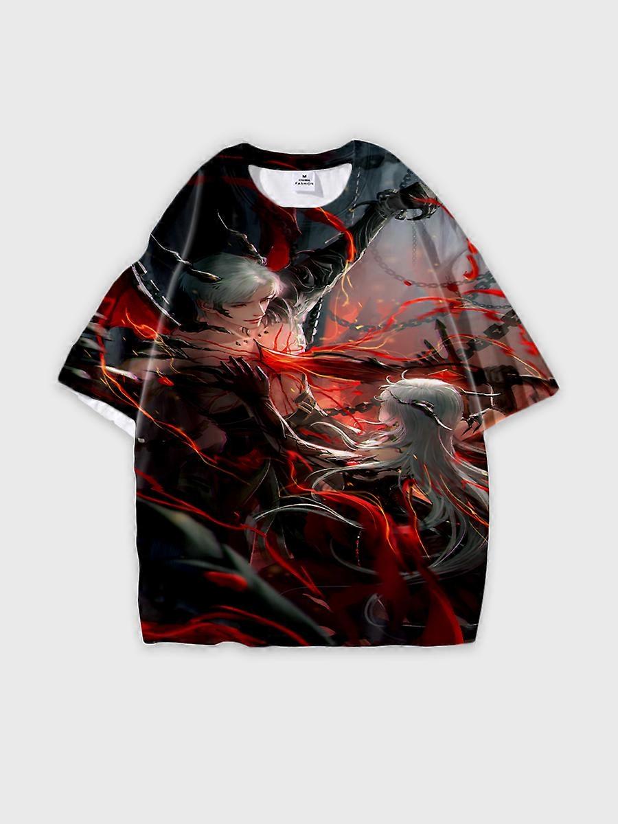 T-shirt round neck Role Pattern loose short sleeve JW2139