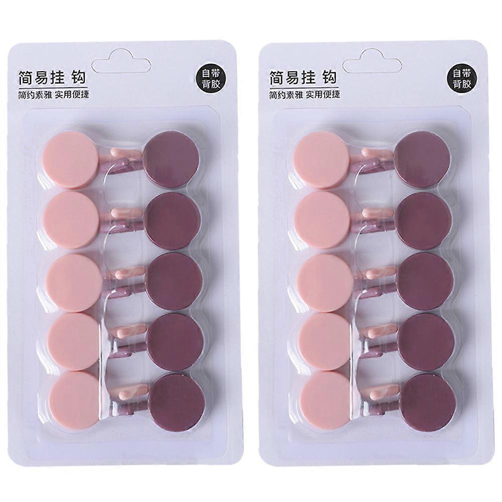 10pcs Self Adhesive Decorative Hooks for Kitchen, Bathroom & Wardrobe – Punch Material Wall Hangers for Storage & Organization