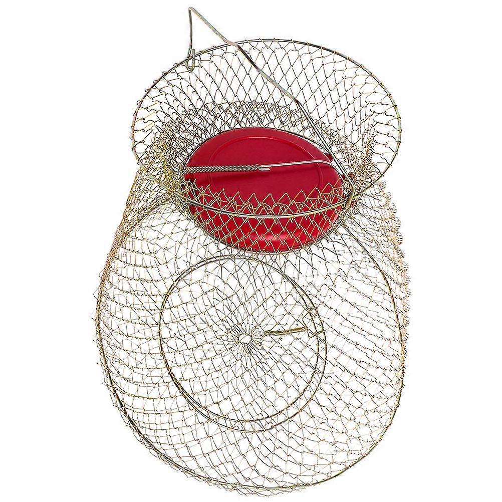 Collapsible Metal Fish Basket Crab Cage Durable Wire Fishing Net Floating Design for Catch Storage and Fishing Essentials Organization