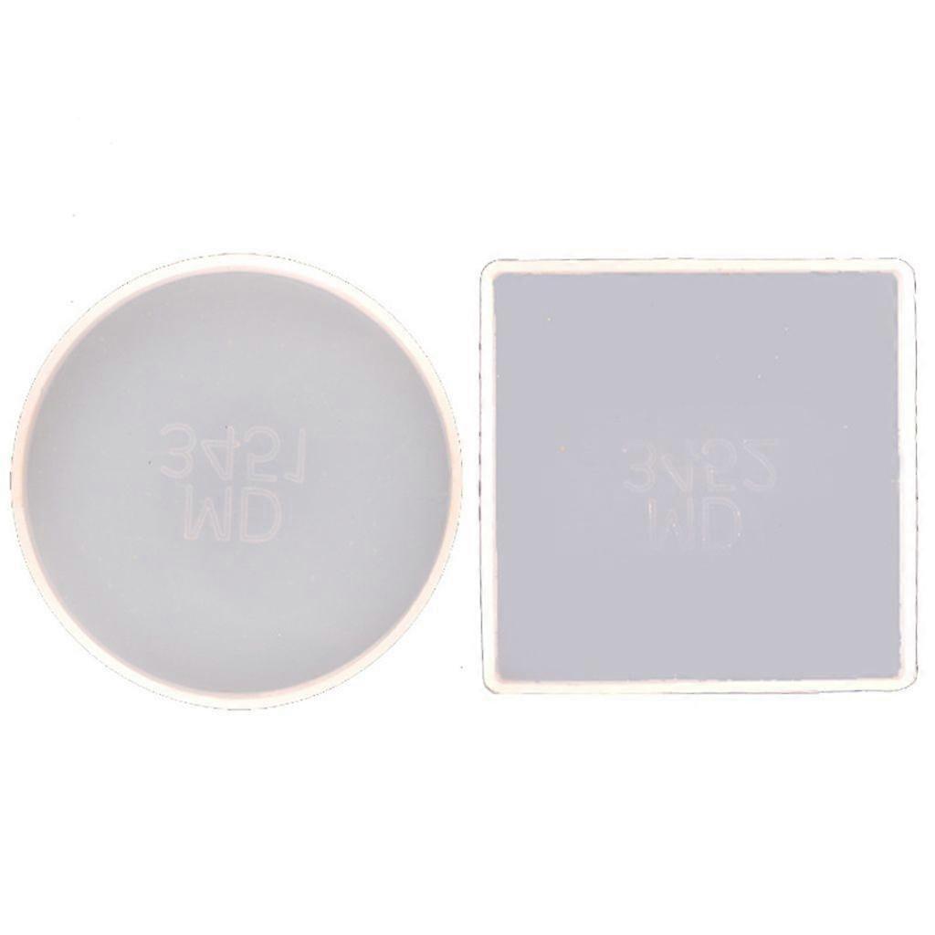 2Pcs Round Silicone Resin Molds Square Resin Casting Mold Crystal Silicone