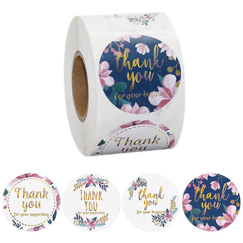 Thank You Round Self Adhesive PVC Stickers for Gift Wrapping, Envelopes, Party Favors, and Packaging Decoration