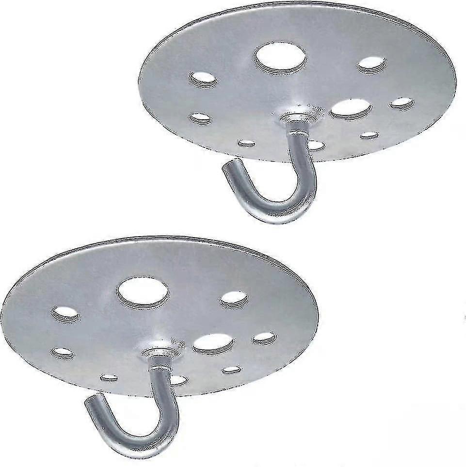 Metal Round Base Ceiling Hook 90mm Heavy Duty Chandelier Hook Fitting,2 Pieces