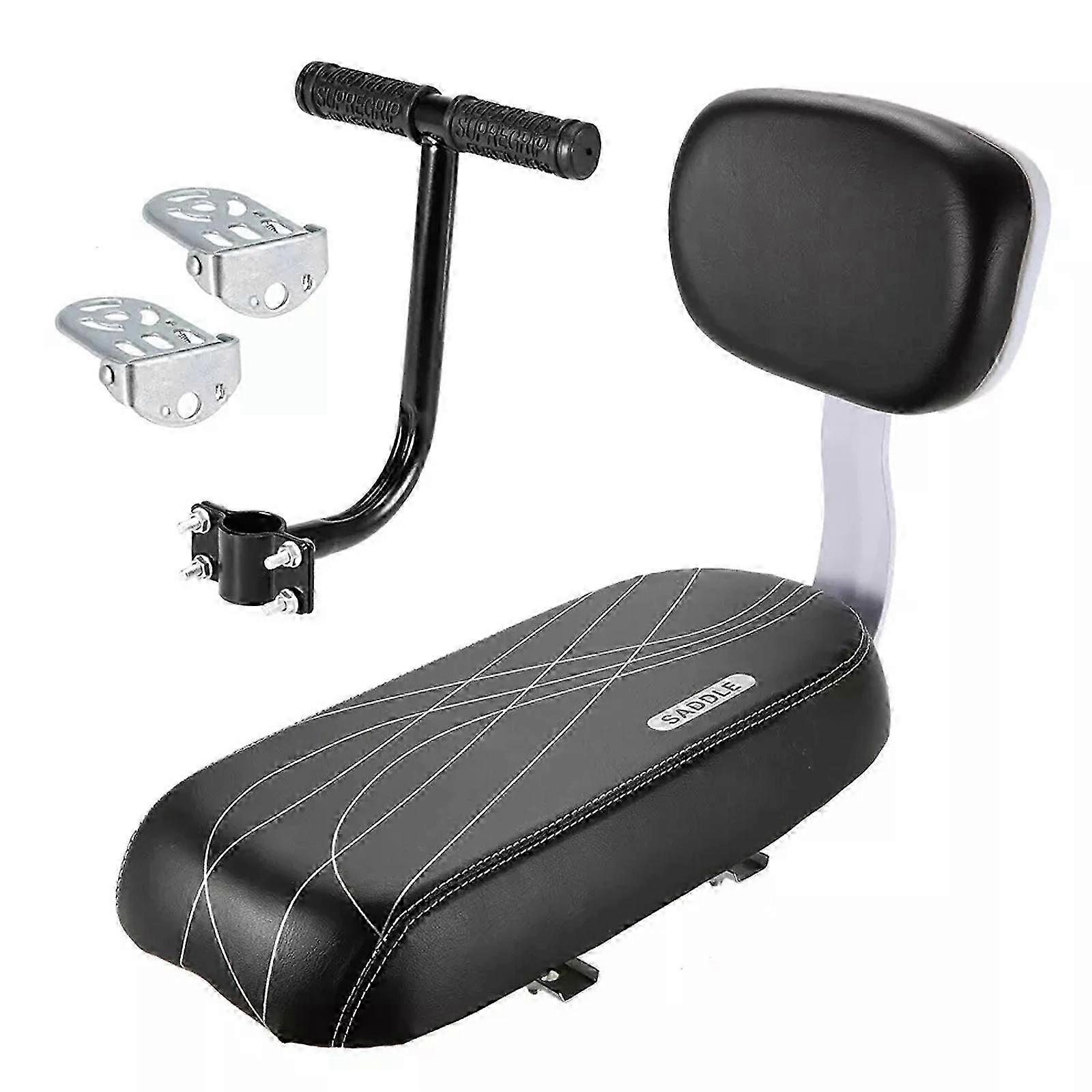 MTB rear saddle with back rest and child seat attachment