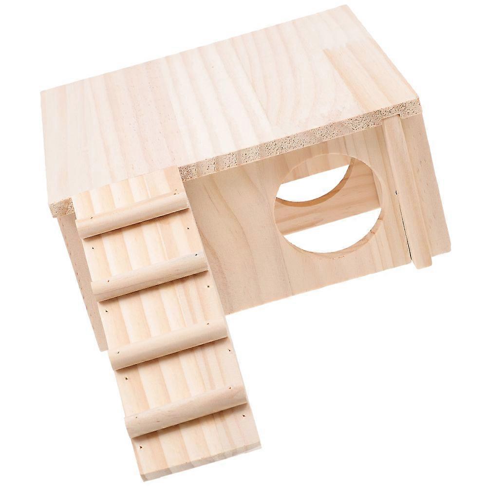 Pet Hamster House Hideout Exploration Toy Multi Chamber Wooden Hamster Tunnel Small Pets 1Set
