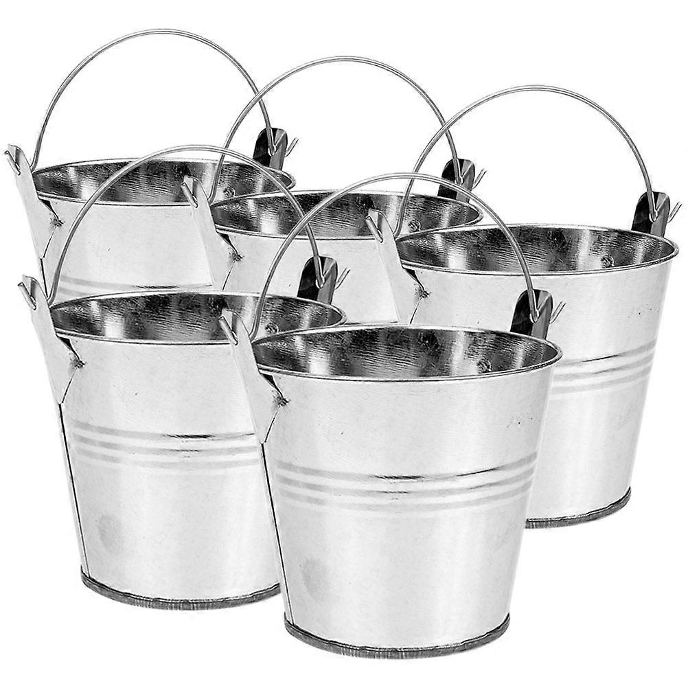 5pcs Vintage Iron Flower Buckets Rustic Planters Vases for Dried Flowers Home Wedding Party Decor