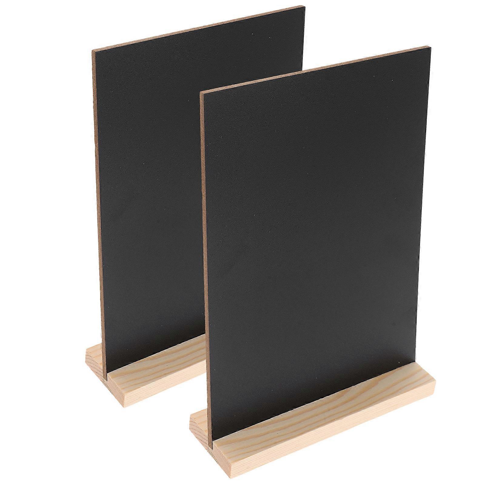 Rustic Wood Desktop Chalkboard with Stand for Decor Easy to Maintain and Built to Last Black 2 Pieces