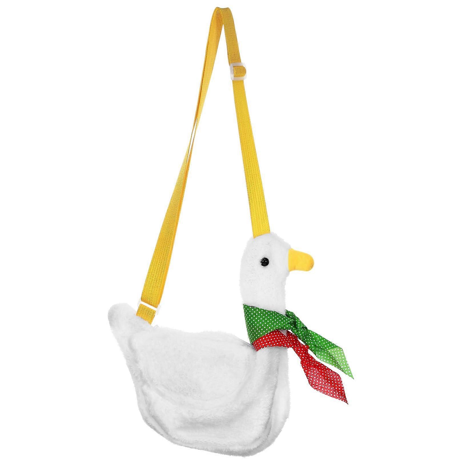 Cute Plush Duck Shoulder Bag for Boys - Adjustable Strap, Soft Material, Cartoon Design, Ideal for School and Leisure