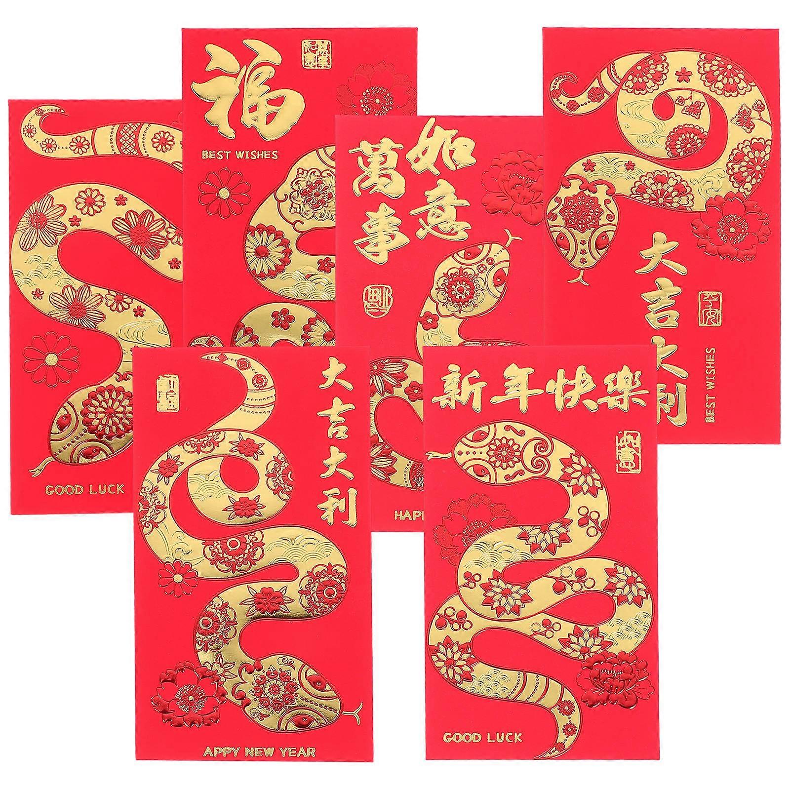 Traditional Red Packets 36Pcs Assorted Color Festive Colors Paper Red Envelopes for Storage