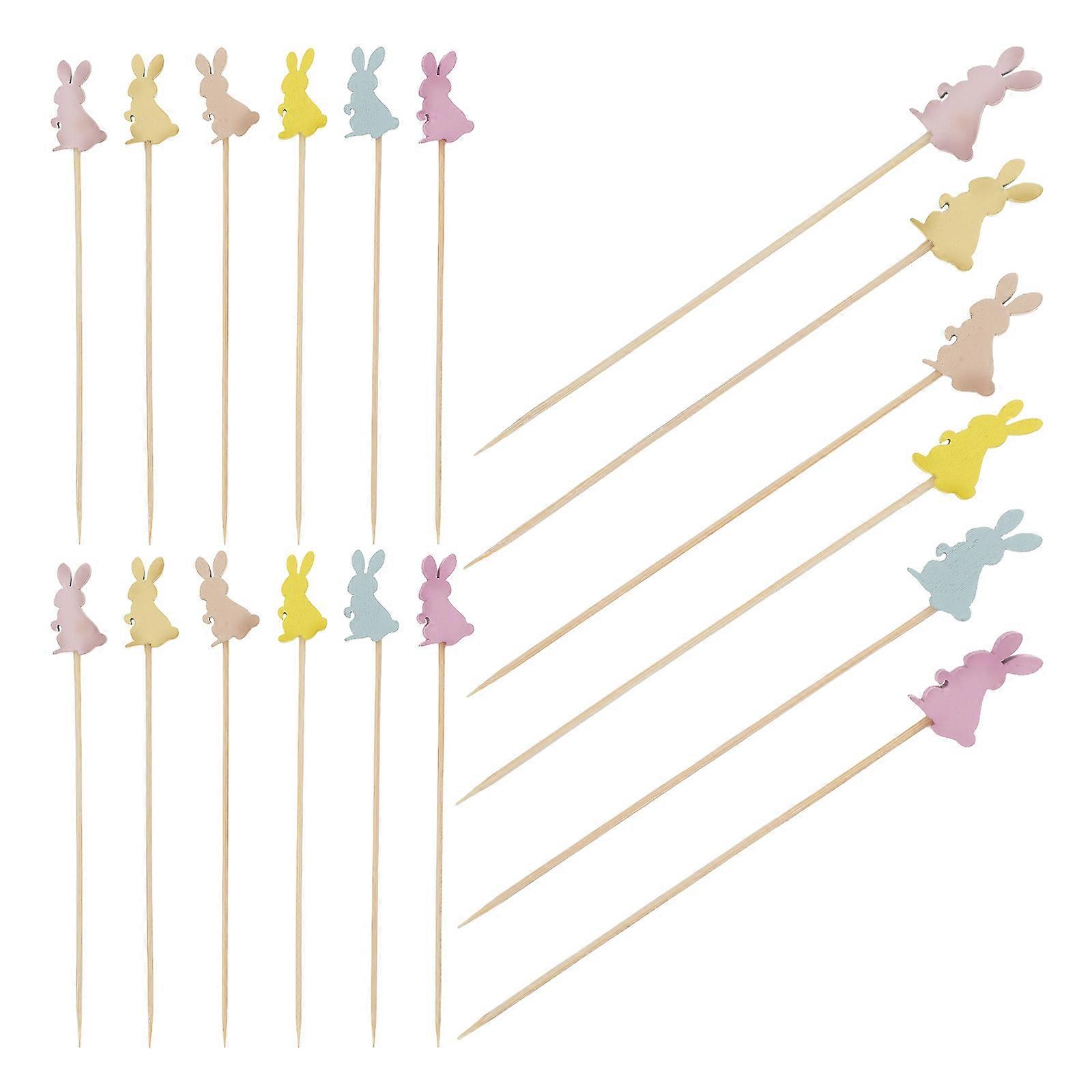 Easter Party Decorations Rabbit Toothpicks Multi Colored 12 50X2 00X0 30CM 100Pcs
