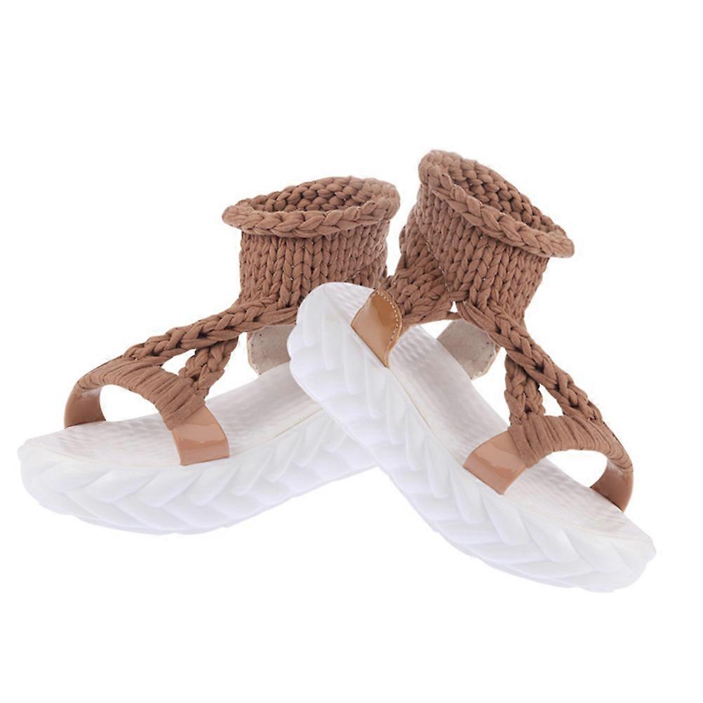 Comfortable Summer Sandals Girls Knitted Hollow Design Practical Use Easy to Match 24CM 1Pair