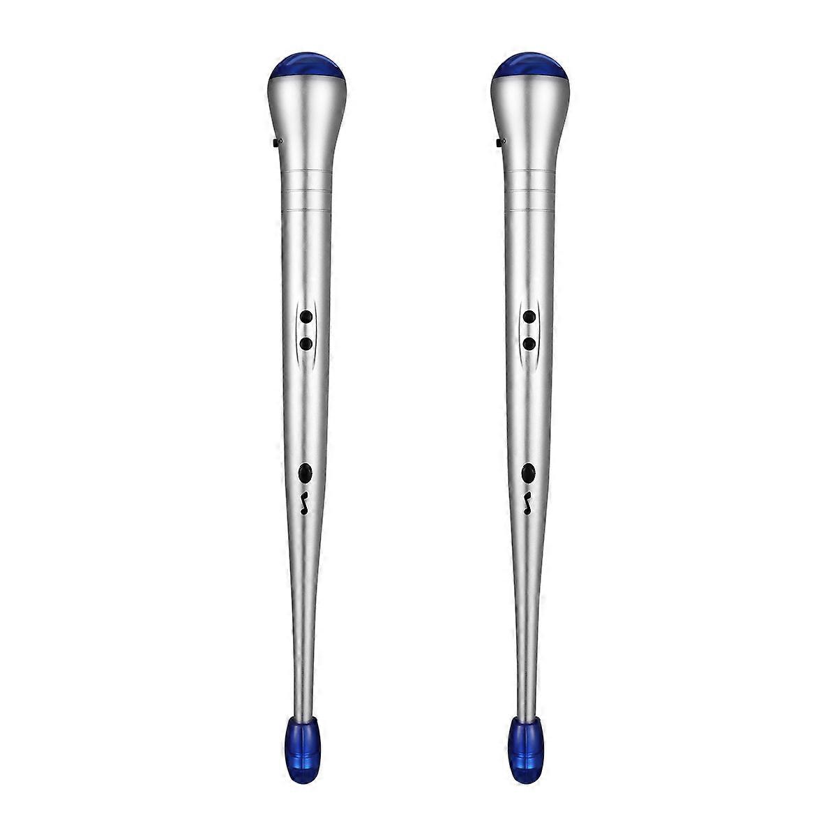 Rosenice 1 Pair Electric Rhythm Drum Sticks with Silver LED Light for Kids Music Toy Set 5V Battery