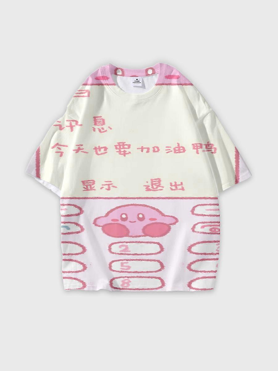 T-shirt round neck Cartoon Pattern loose short sleeve D2156