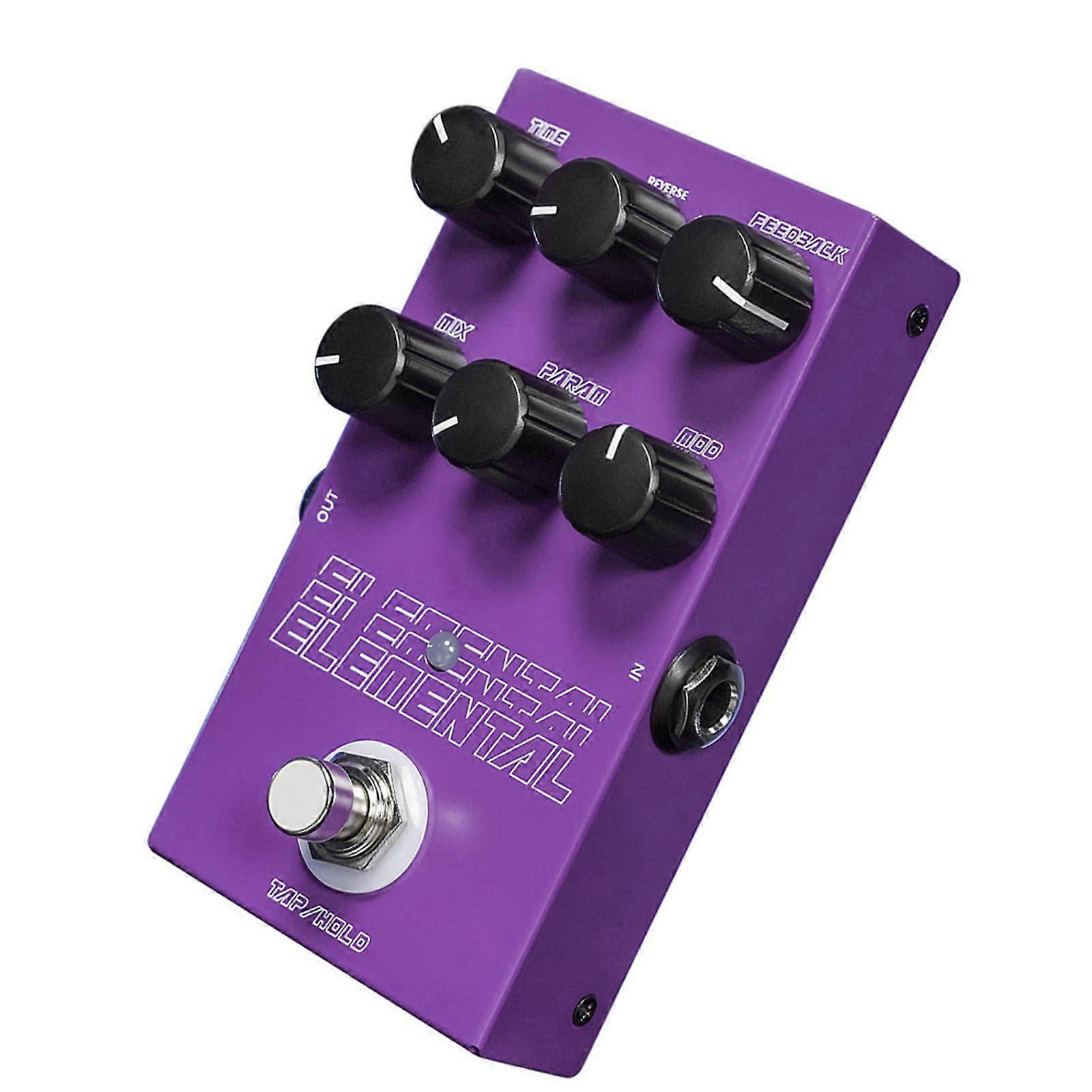 Delay Pedal 9 Effects Button Control Guitar Pedal 6.35mm Input Output Metal Housing DC9V Power Supply USB for Musicians