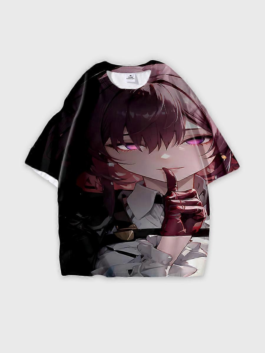 T-shirt round neck Role Pattern loose short sleeve K233