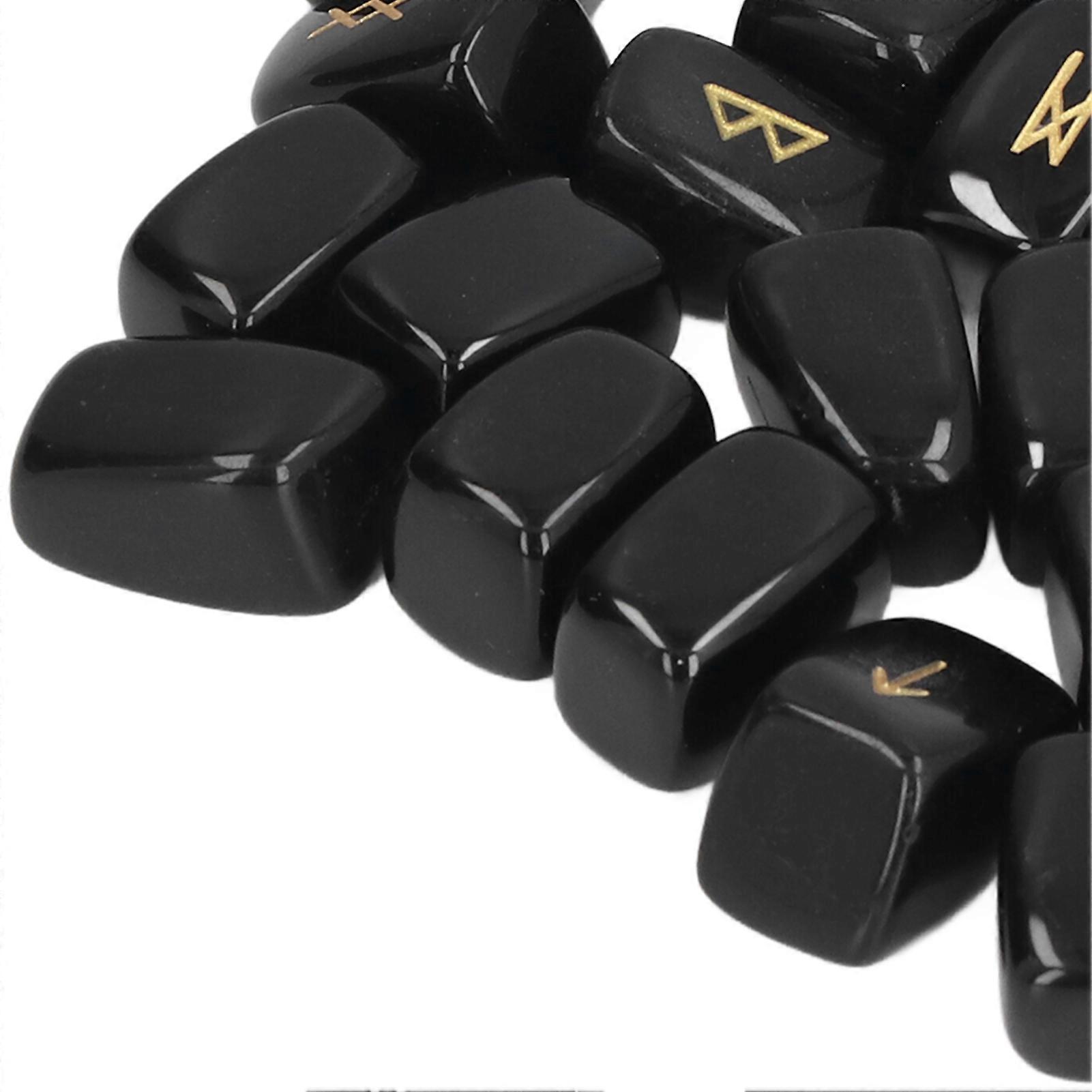 Rune Stones Ancient Rune Fine Workmanship Stylish Appearance Obsidian Material Runes Set