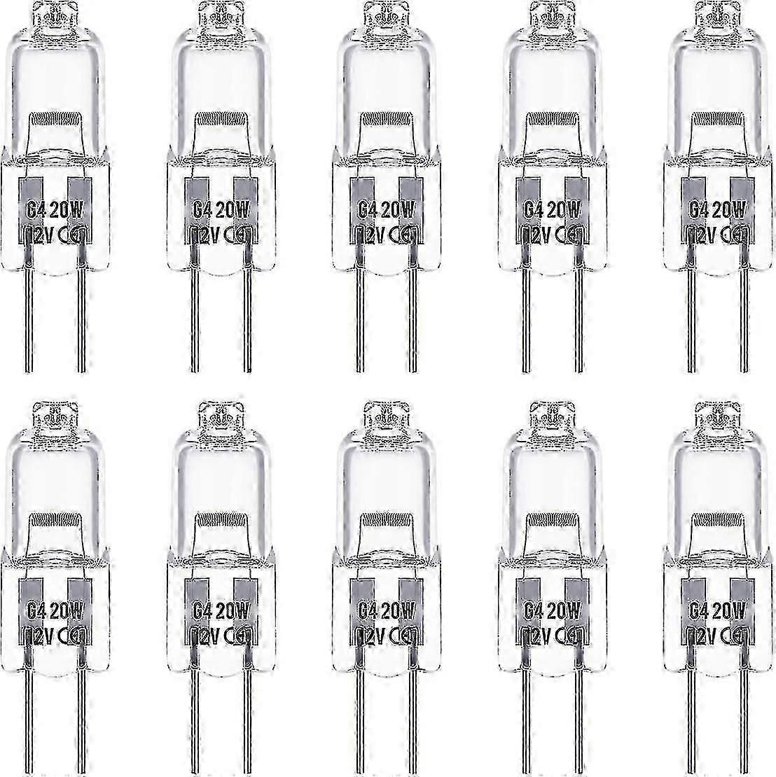 G4 Halogen Bulb 12V 20W, G4 Light Bulb, Dimmable G4 Halogen Bulb, 3000K Warm White, No Flickering, G