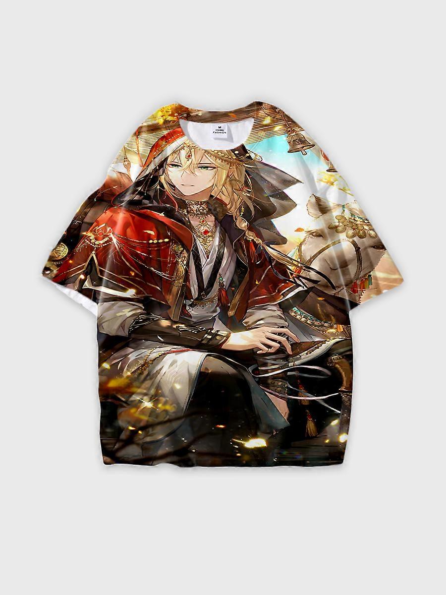 T-shirt round neck Role Pattern loose short sleeve E3553