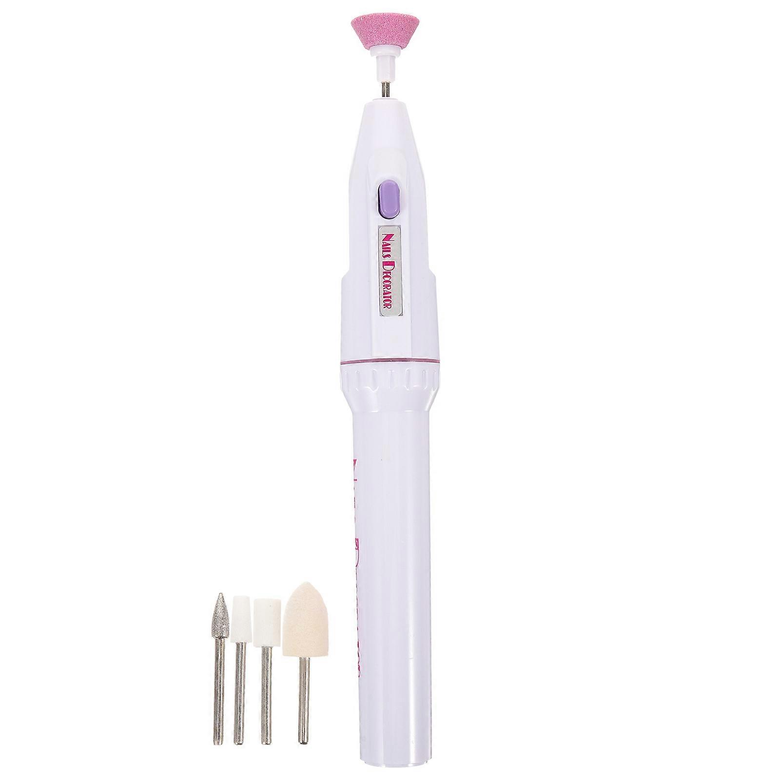 Portable Electric Nail Drill for Manicure and Pedicure with ABS Material White Color Suitable for Home Use 1 Set
