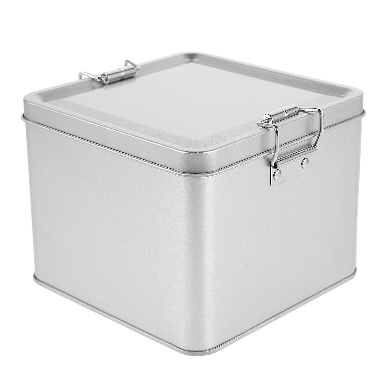 Tinplate Candy Box for Storage Use Silver Metal Storage Container