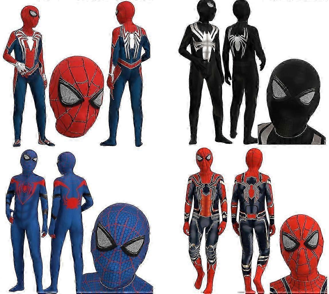Spider-man Animated Suit Cosplay Costume Party Jumpsuit Fitted Kids Clothes Spiderman Face Paint