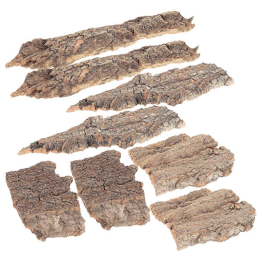 Reptile Tree Bark Decor 8PCS Terrarium Background Climbing Platform for Reptile Tank Brown Wear Resistant