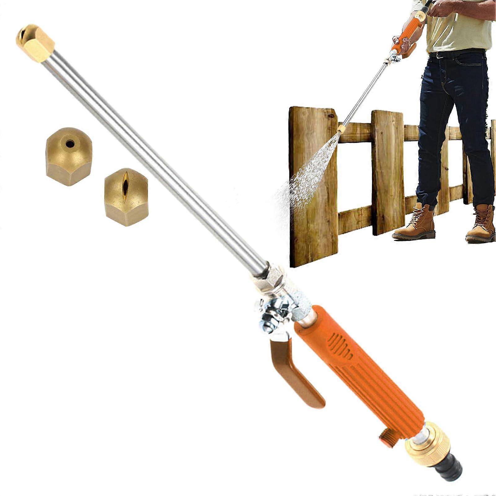 High-Pressure Hose Nozzle for Garden Hose, Efficient Cleaning Tool, Orange, Compatible with Standard Hoses