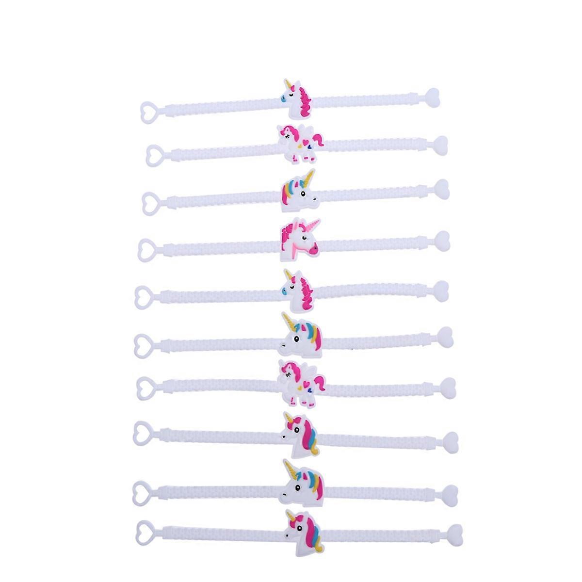 Silicone Jewelry for Wearing Assorted Color Cute Design 10pcs Fits Most Wrists Well