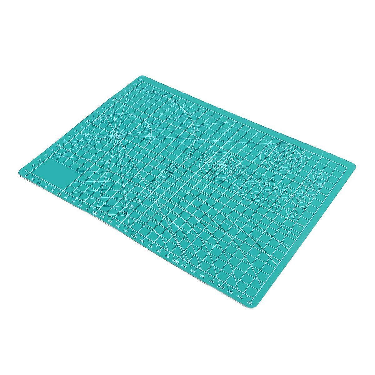 Green Self Cutting Mat for Art Cutting Made of PVC Protects Table with Geometry Design 12x18 Inches