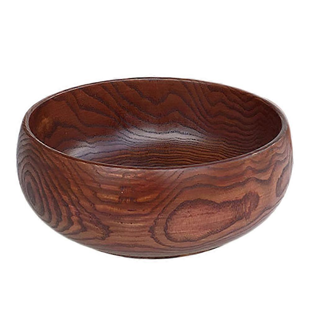 1 Pc Wooden Tableware Round Wood Bowl Salad Cold Dishes Fruit Bowl (Assorted Color)