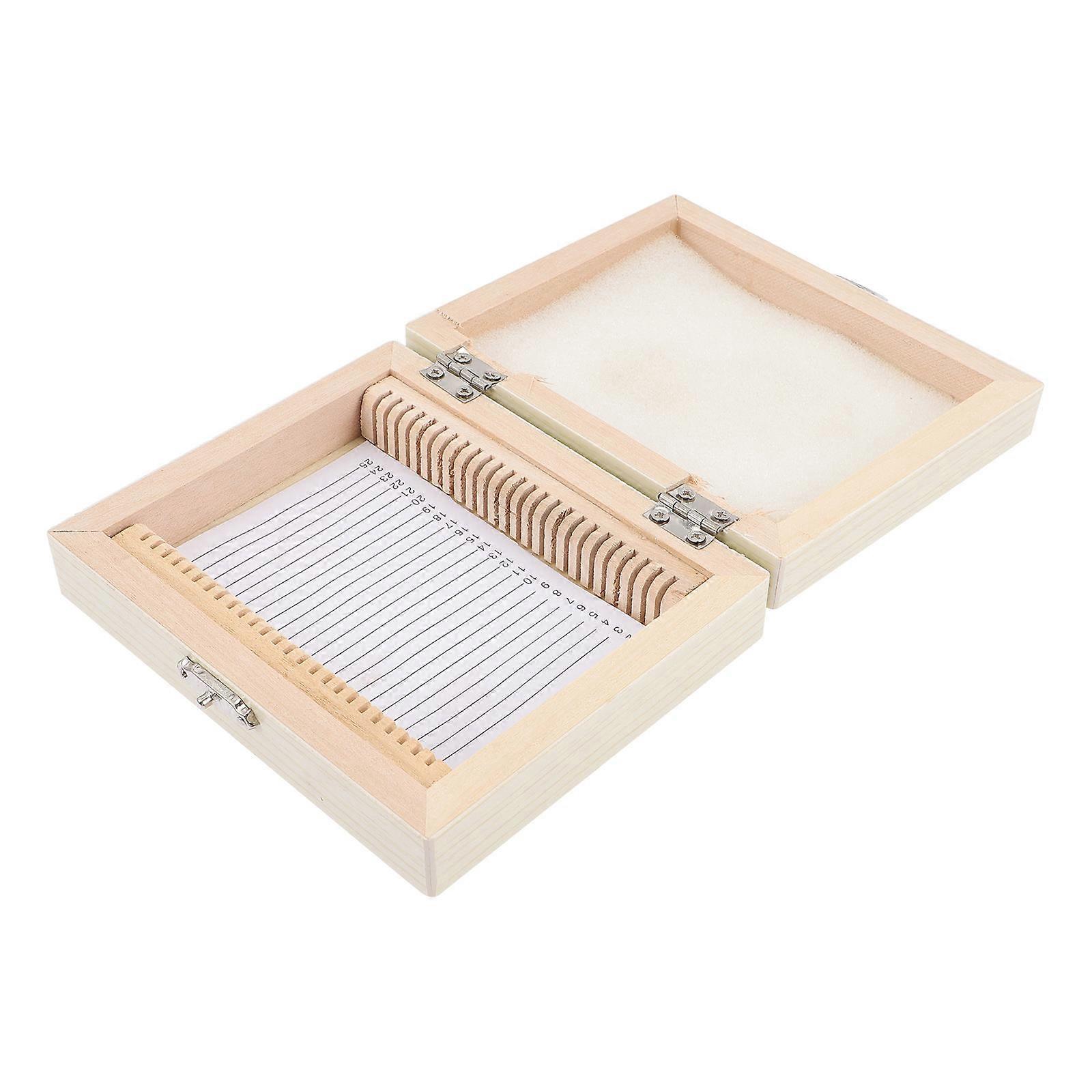 Microscope Slide Holder Wooden Storage Box Perfect For Research Measuring 12.8x10.6cm 1Pcs