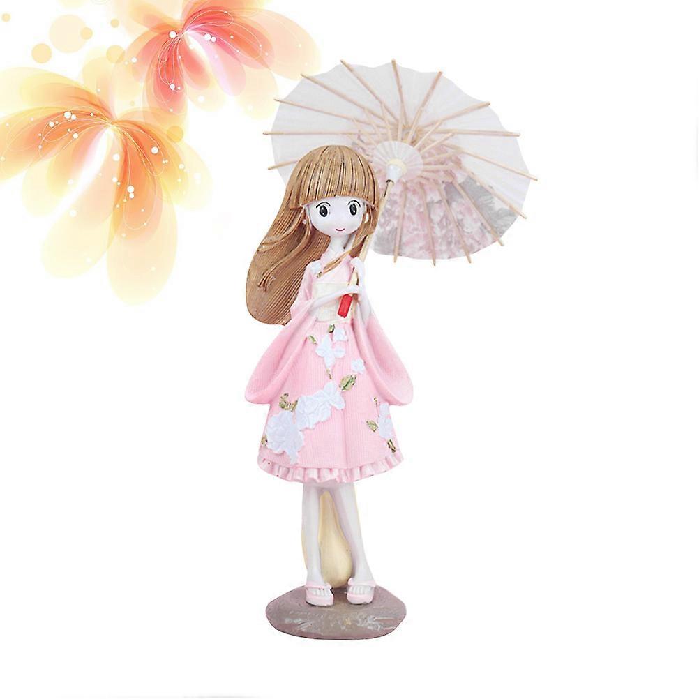 Table Decoration Japanese Style Desk Figurines Elegant Design Stable Base Resin Craft Pink 1Set