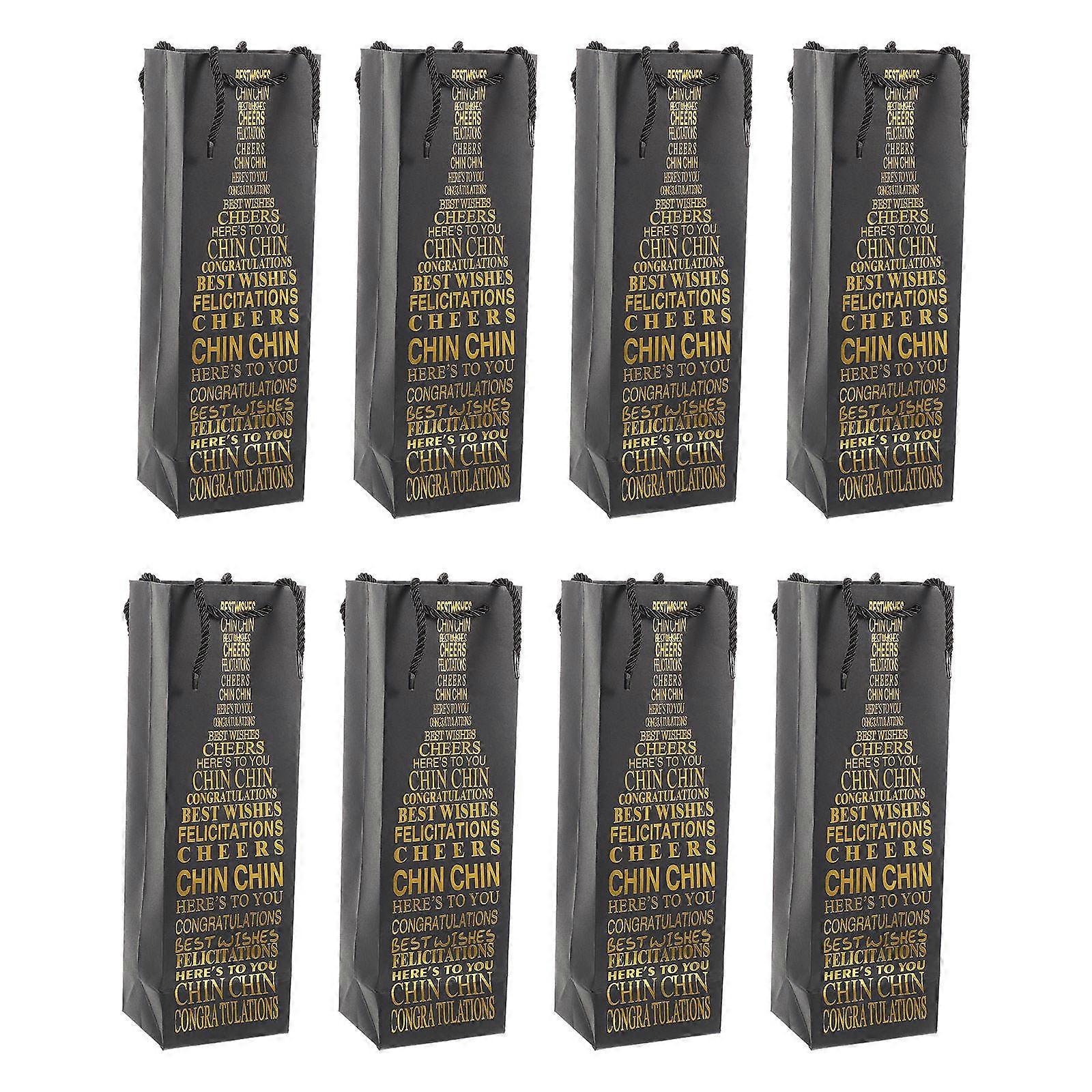 Wine Gift Bag for Party Use Sturdy Paper Material Multi Color Portable Storage Bag 10Pcs